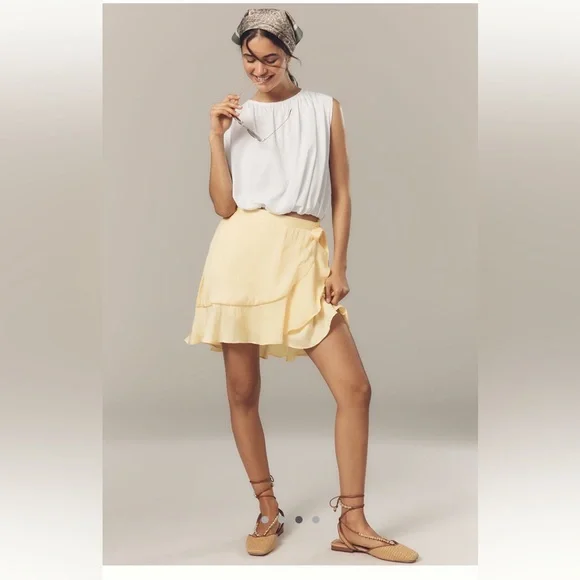 NWT Anthropologie Maeve Ruffle Mini Skirt - Picture 3 of 5